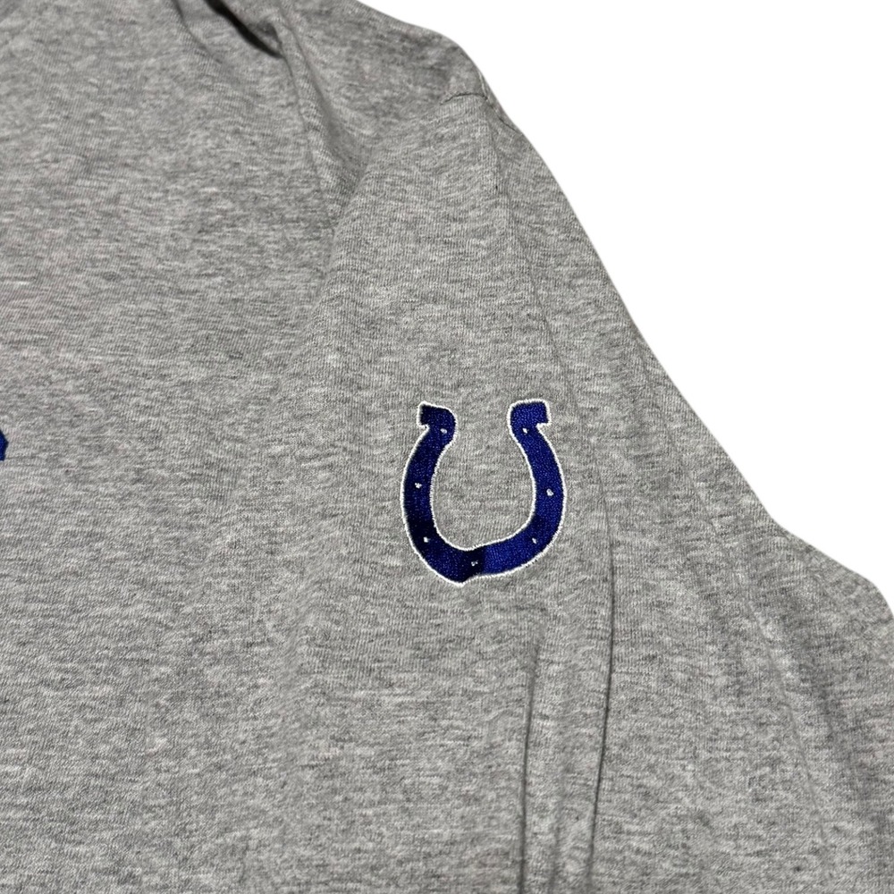 2000s Y2K Indianapolis Colts Gray Embroidered Long Sleeve Shirt Men's Large - Picture 3 of 8
